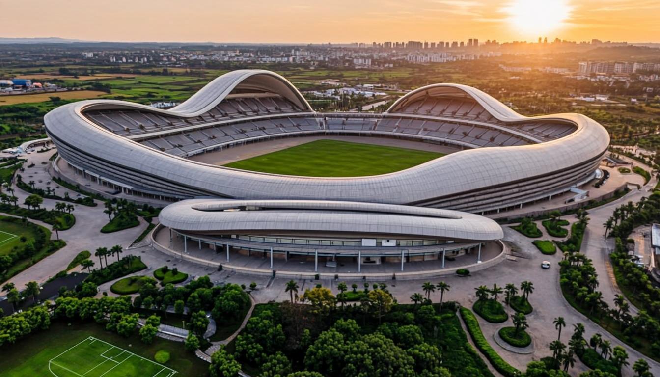 Vue aérienne du complexe